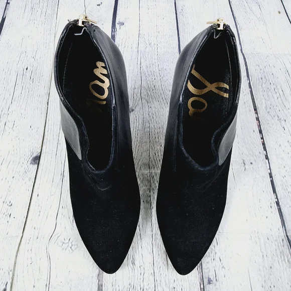 SAM EDELMAN | leather stilleto heel zip pointed toe booties shoes - Picture 2 of 12